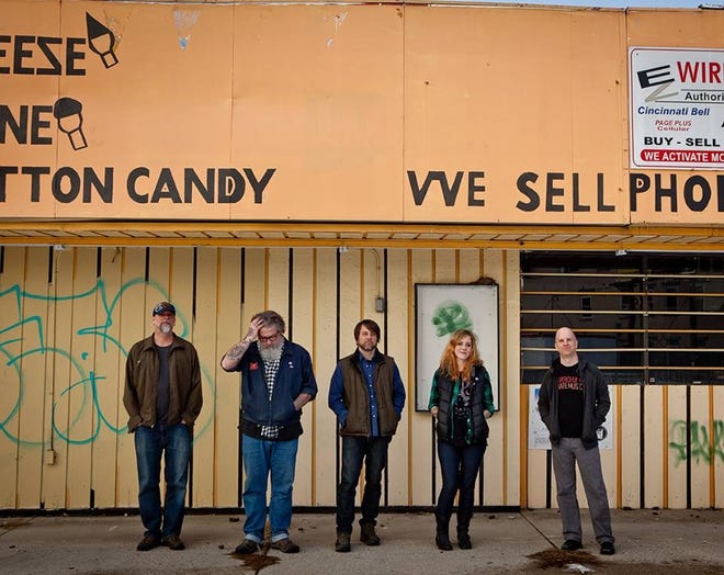 Wussy is one of the local bands playing Dark Wave: A Covers Show, benefitting Freestore Foodbank. Pictured (left to right: John Erhardt, Chuck Cleaver, Joe Klug, Lisa Walker, Mark Messerly.