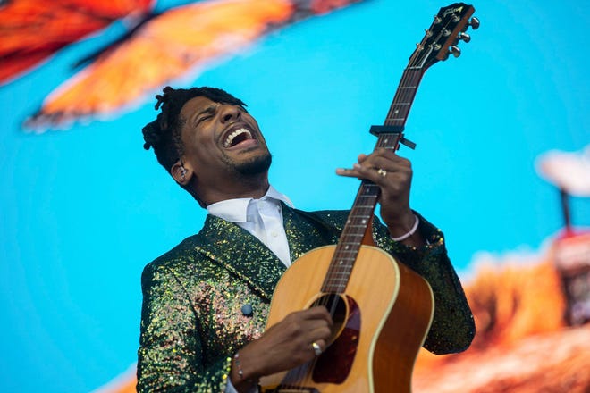 Jon Batiste performs at Bonnaroo in Manchester, Tenn., Saturday, June 15, 2024.