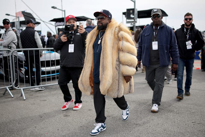 HAMPTON, GEORGIA - FEBRUARY 23: Honorary Pace Car Rider, Big Boi arrives for the NASCAR Cup Series Ambetter Health 400 at Atlanta Motor Speedway on February 23, 2025 in Hampton, Georgia. (Photo by Jonathan Bachman/Getty Images)