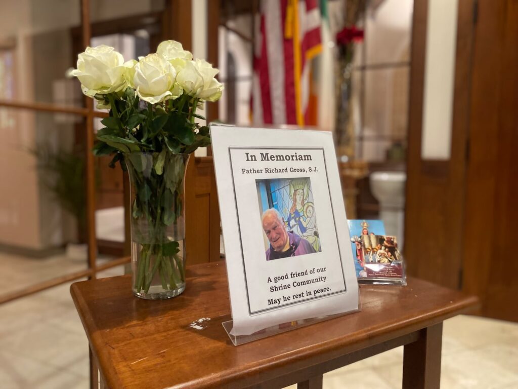Foul play suspected in death of priest from Mass. vacationing in Spain, media reports say A memorial for Fr. Richard Gross erected at the Shrine of Our Lady of Good Voyage in the Seaport district. Gross, who died on Jan. 20 in Malaga, Spain, often delivered Mass at the shrine.