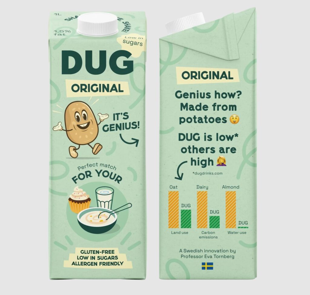 Potato Milk Brand DUG Gains Listing at 150 Carrefour Stores in Spain – vegconomist Potato milk brand DUG launches at Carrefour Spain