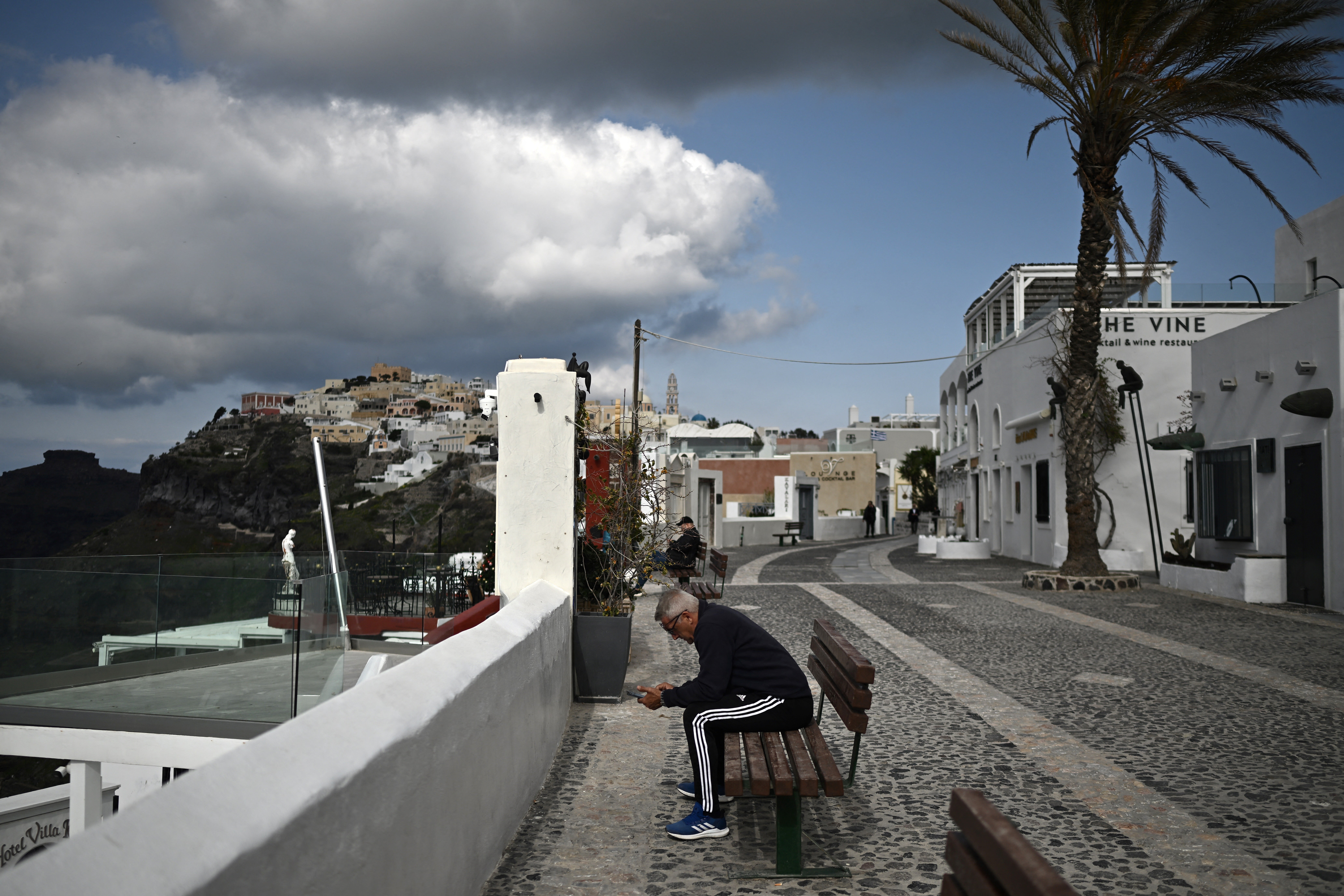 The main street of Fira, Santorini