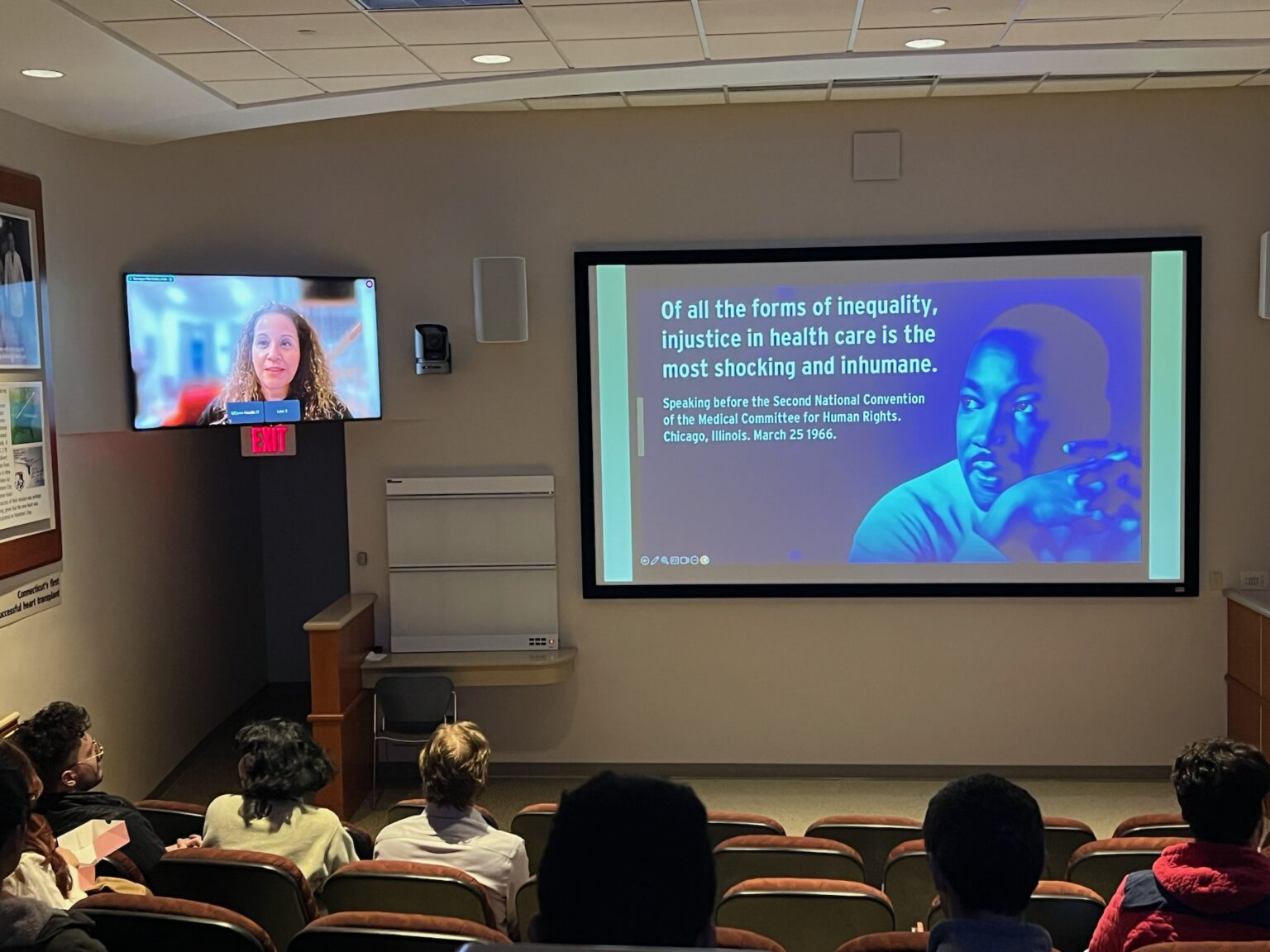 Legacy of MLK Jr. Carried On at UConn Health’s Inaugural Service and Advocacy Summit During its MLK Week of activities the first Service and Advocacy Summit was held at UConn Health on Jan. 30. UConn Health Disparities Institute Director Linda Sprague Martinez delivered the keynote address.