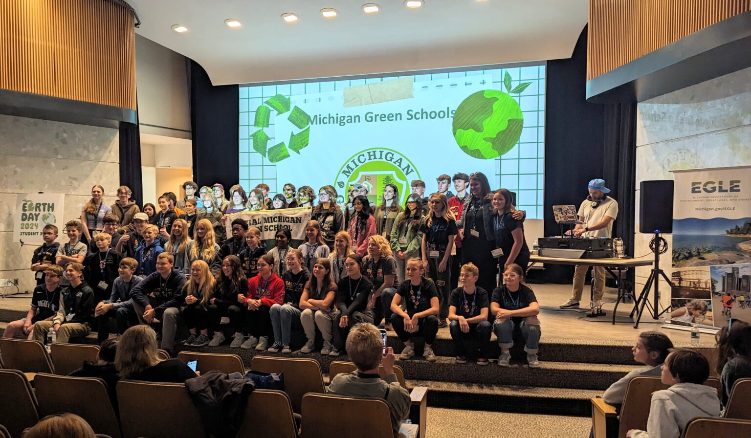 EGLE’s environmental education continues to grow Students on stage at the EGLE Student Summit