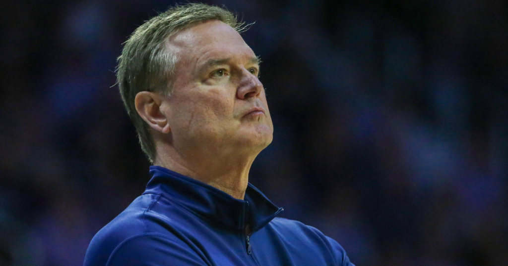 Bill Self criticizes lack of energy, defensive effort for Kansas against Kansas State Apple Store Logo