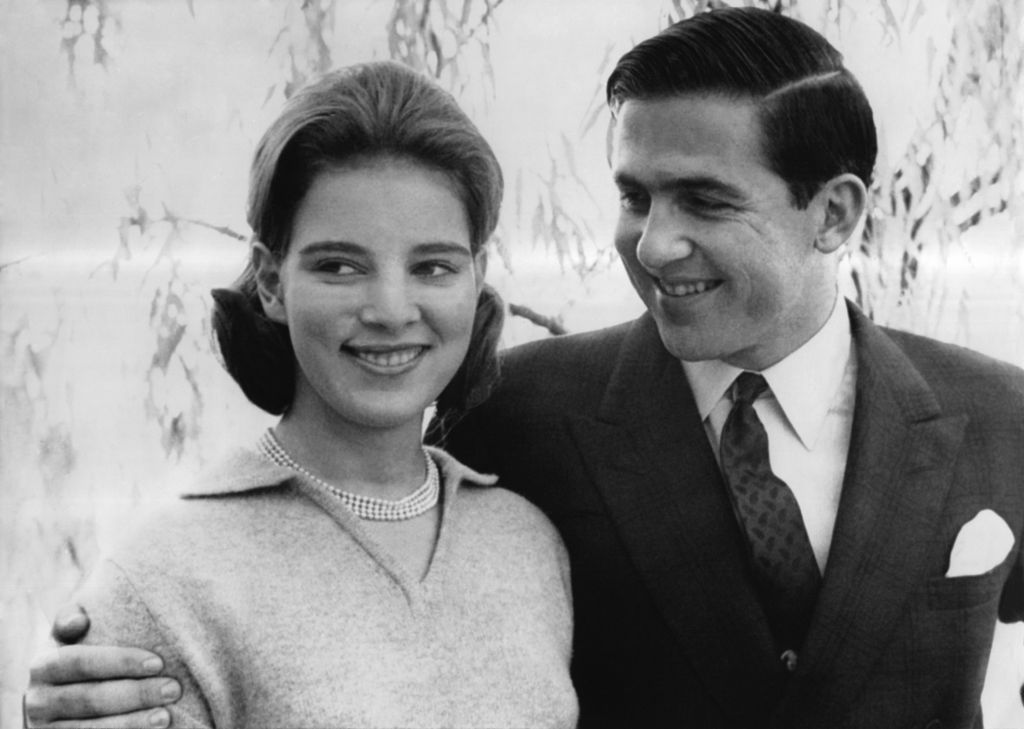 young Prince Constantin and Princesse Anne-Marie in black and white photo