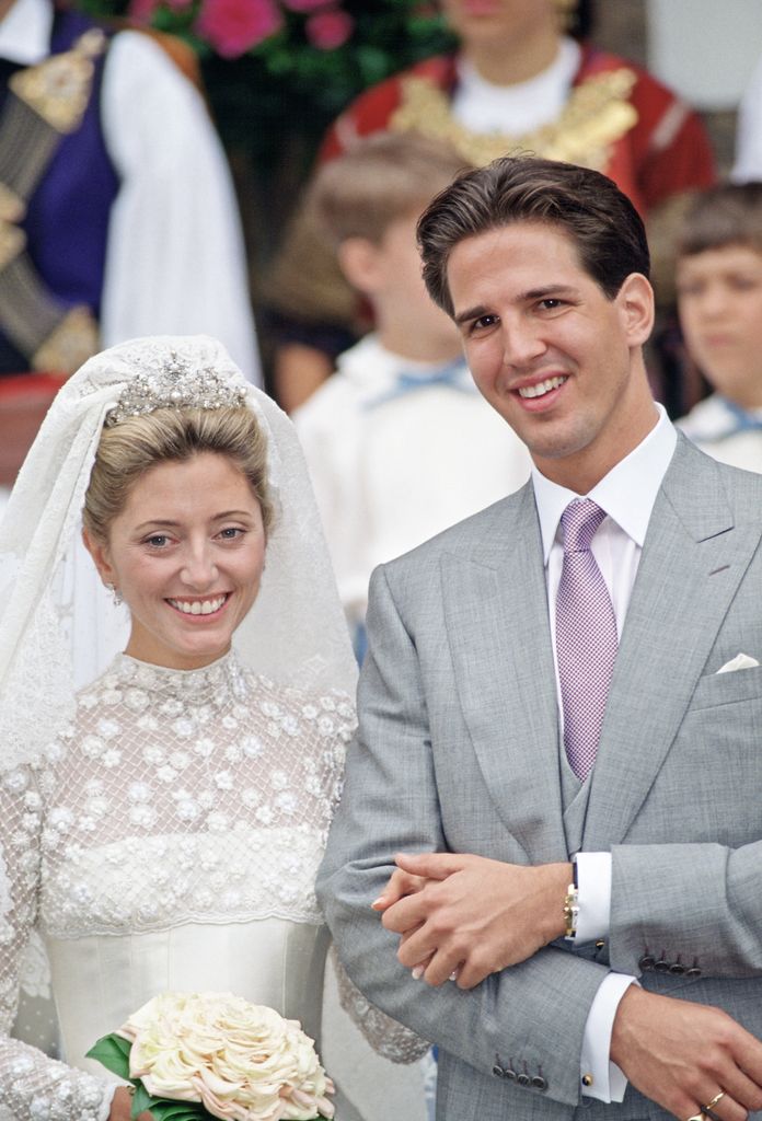 Crown Prince Pavlos And Marie Chantal Miller on wedding day