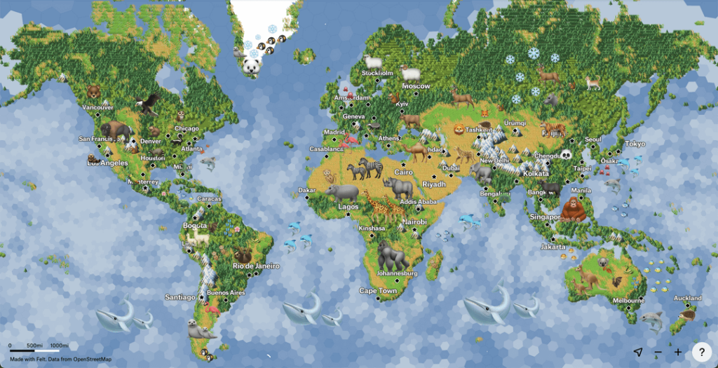 [OC] The World as Emojis: A Wild and Leafy Adventure