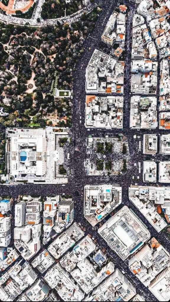 This is a protest, not what we are doing now. 800,000 people were released in Greece, and the population of Athens is about half of Tbilisi.