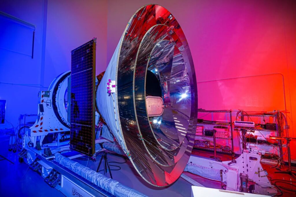 NASA SPHEREx Space Observatory after environmental testing last week [credit: NASA/JPL]
