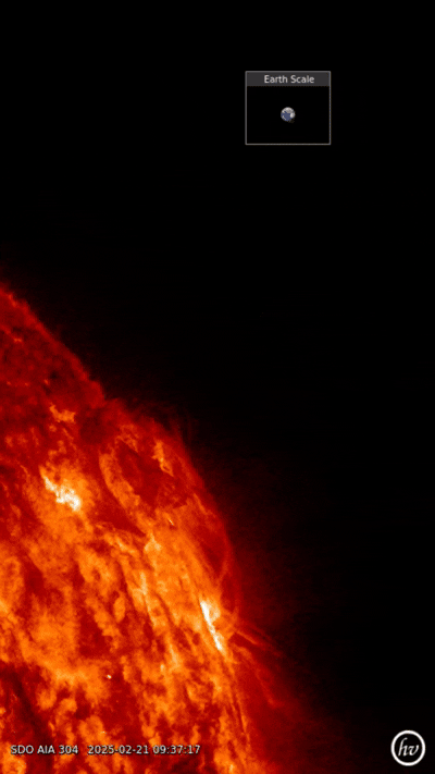 Beautiful solar plasma eruption 21 February 2025
