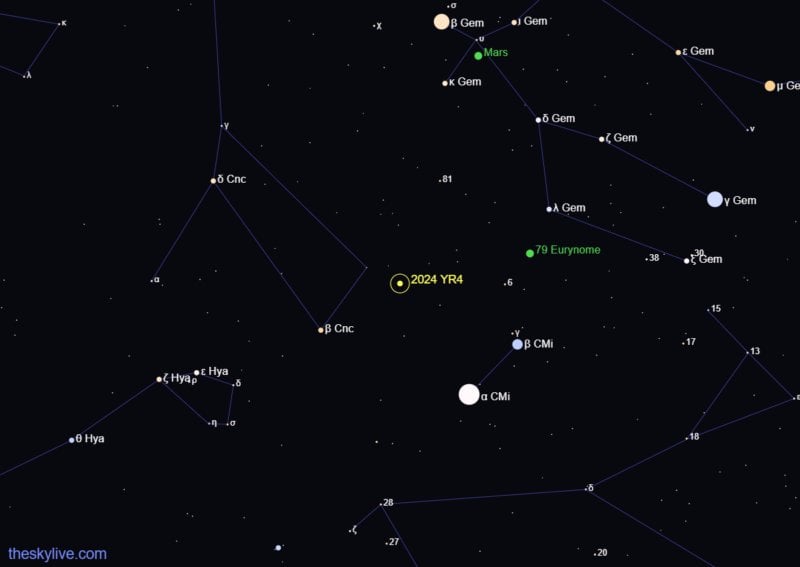 Asteroid 2024 YR4 chance of hitting Earth up to 1 in 53