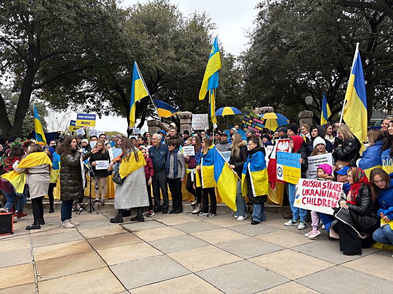 Texas Capitol Protesters Mark Three Years Since Russia’s Invasion of Ukraine: Rep. Doggett says freedom of the whole world is at stake - News