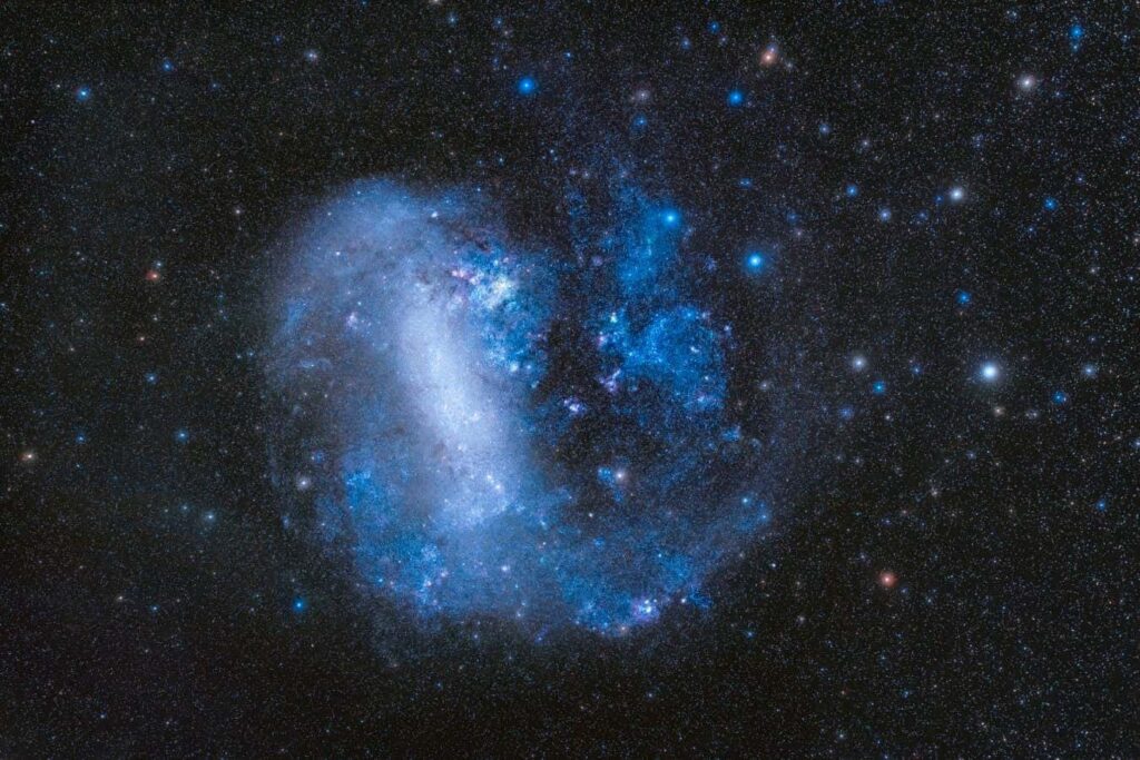 The neighboring Large Magellanic Cloud might house a supermassive black hole- astronomers find fast-moving stars zooming through our galaxy might have been slingshotted from a black hole inside the LMC