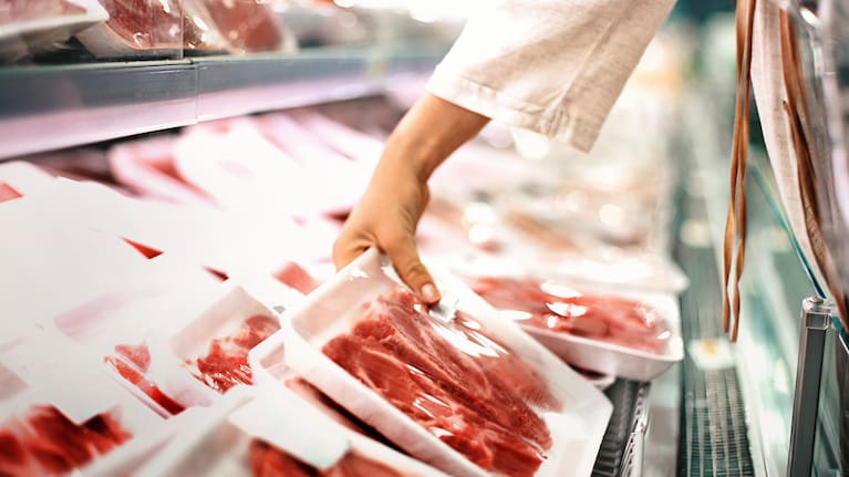 A file photo of fresh meat at a supermarket.