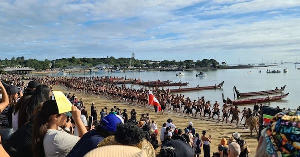 Luxon speaks at Ōnuku marae, waka parade at Te Tii Luxon speaks at Ōnuku marae, waka parade at Te Tii