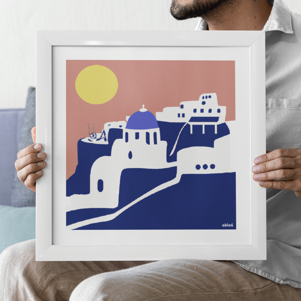 Santorini Sunset, original art by able6 (me)