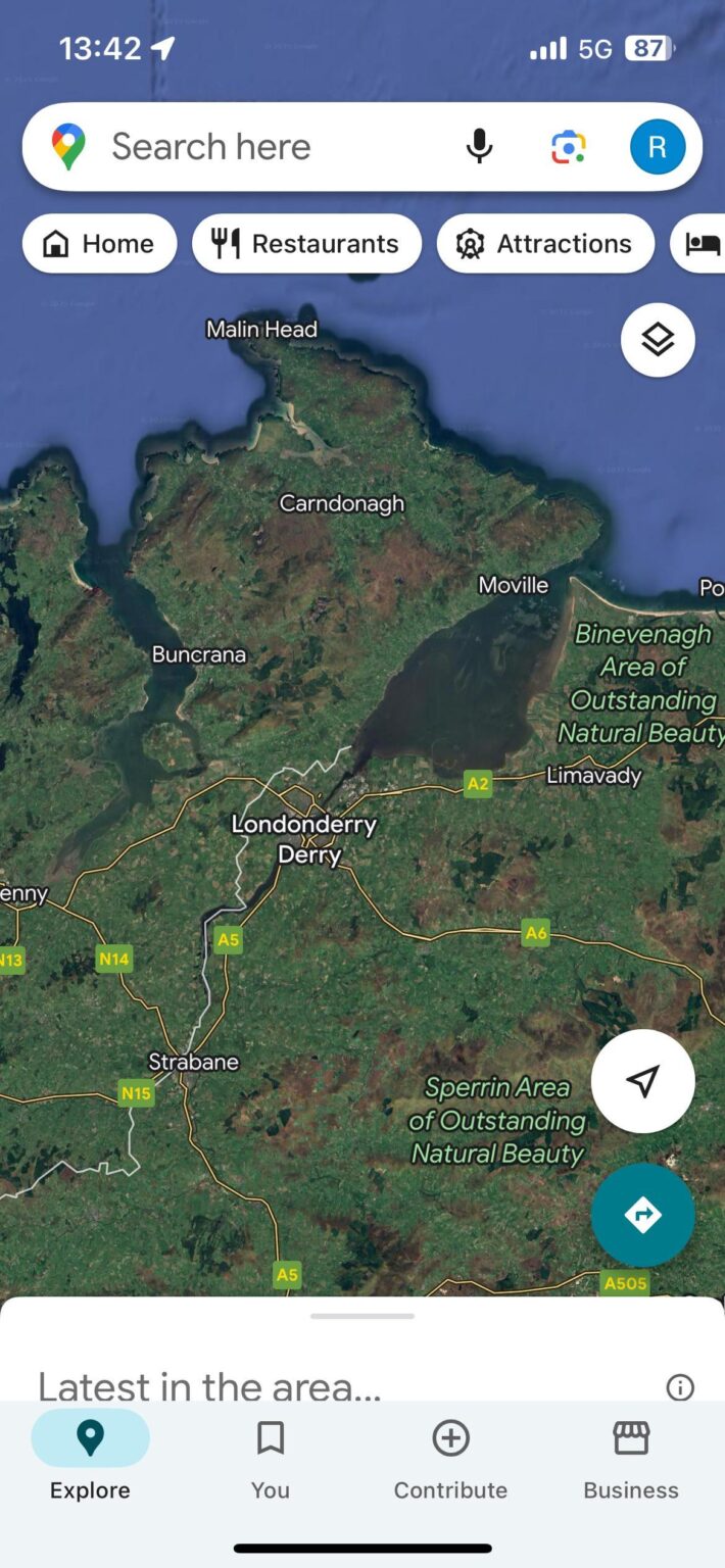 Given that Google maps has renamed the Gulf of Mexico (for USA users), why is “Londonderry” displayed for those in the Republic?