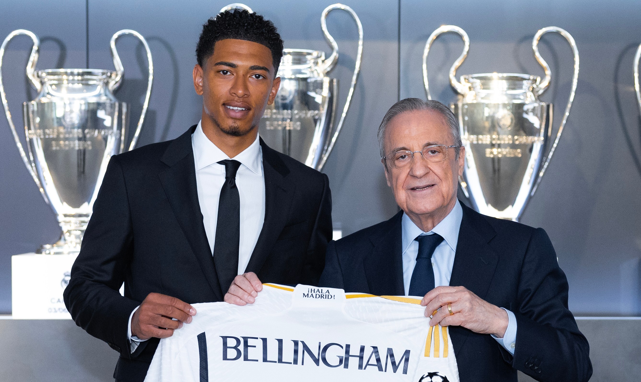 Jude Bellingham's Real Madrid jersey presentation.