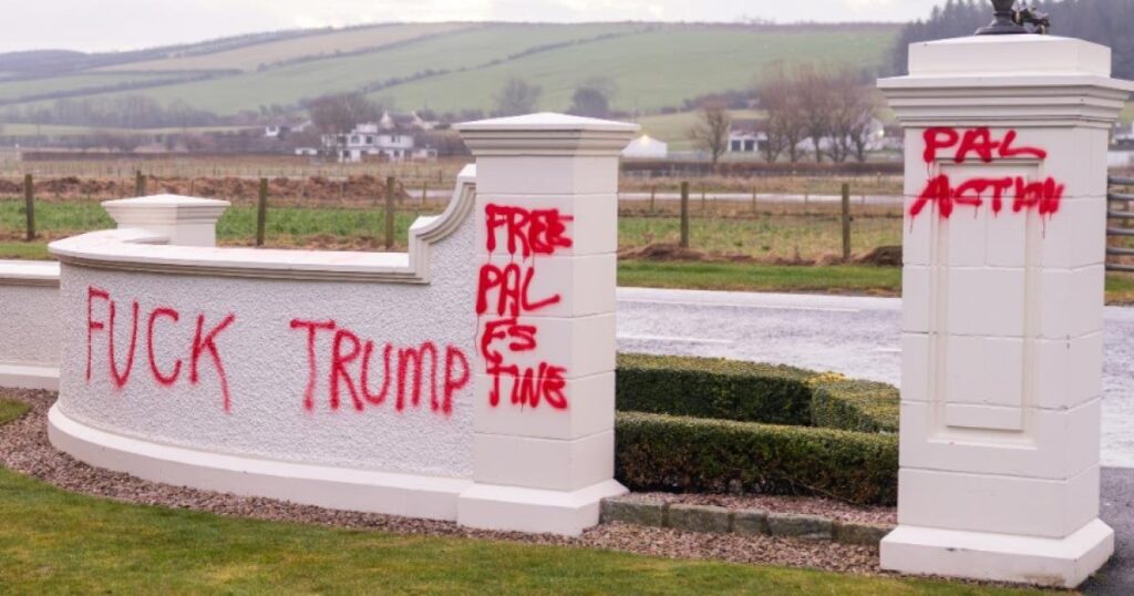 Donald Trump's Scottish golf course targeted in protest