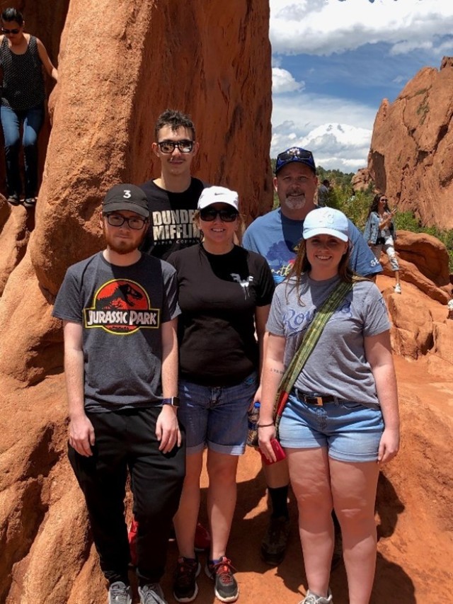 Jonathan Harrington and his family spend time at Gardens of the Gods Park in Colorado