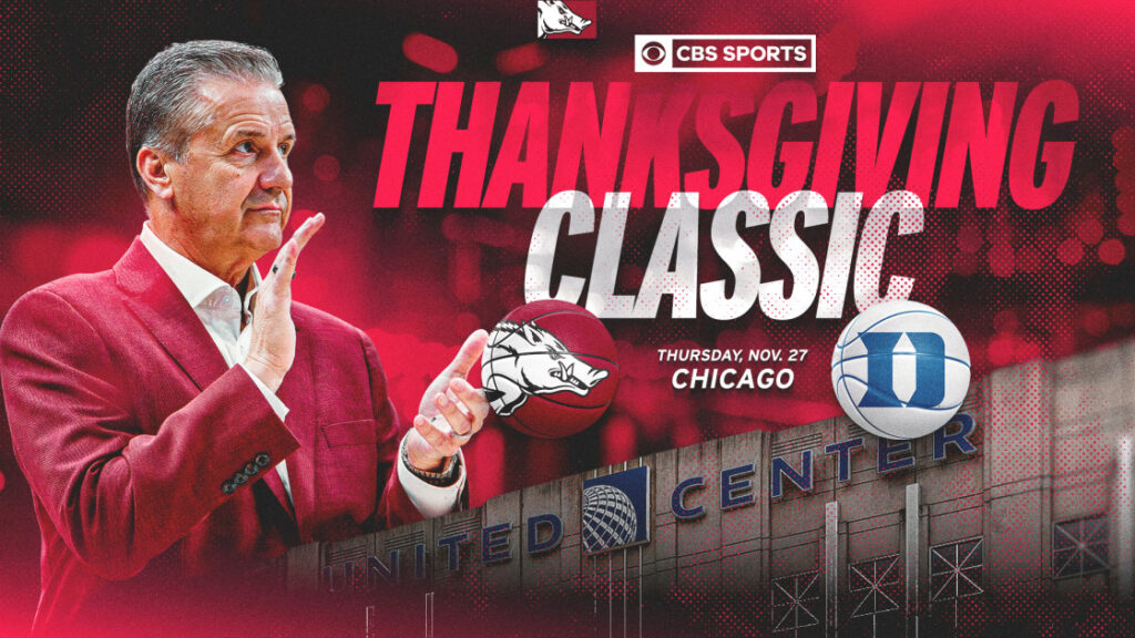 Arkansas-Duke Headline 2025 CBS Sports Thanksgiving Classic in Primetime