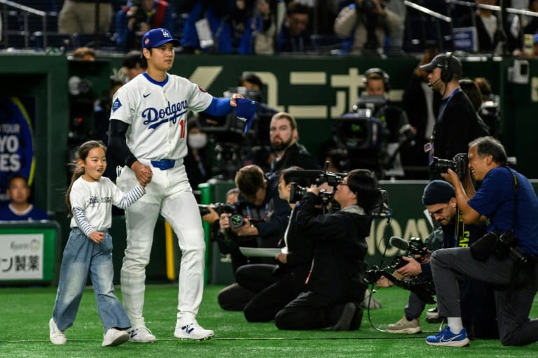 Shohei Ohtani and the Los Angeles Dodgers are in Tokyo to open the Major League Baseball season against the Chicago Cubs (Philip FONG)