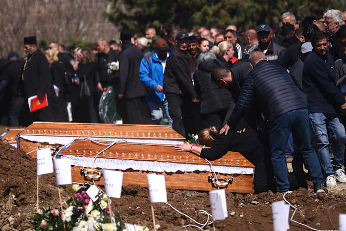 A nation in mourning, North Macedonia holds mass funerals for young victims of nightclub fire