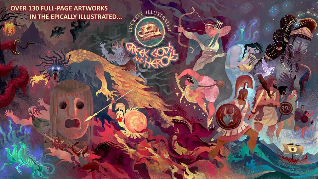 My illustration cover for my “Greek Gods and Heroes” book