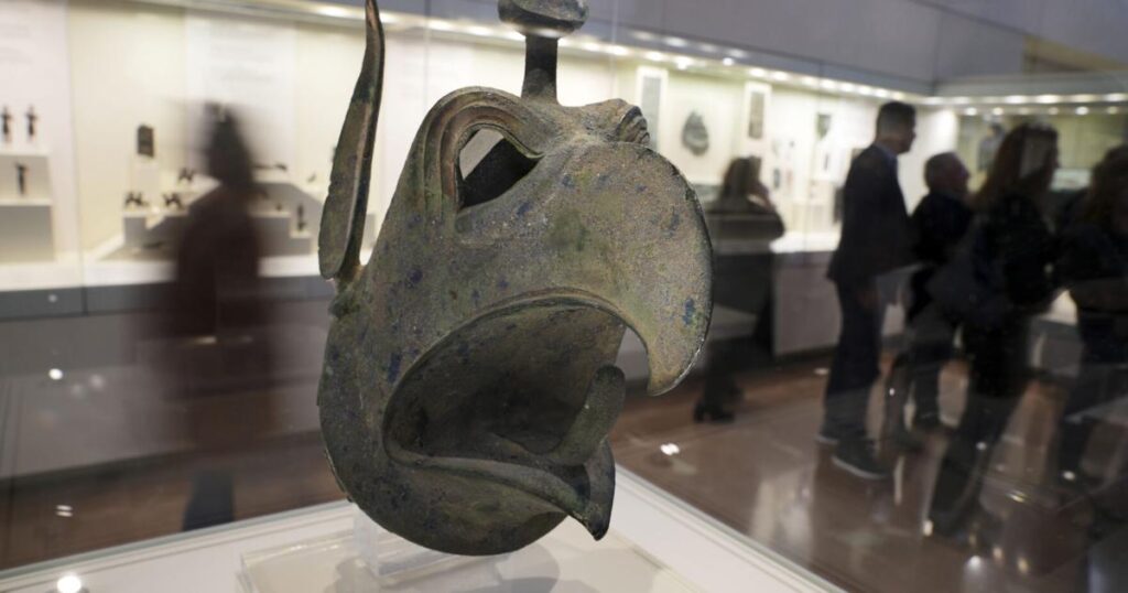 An ancient bronze griffin head is returned to Greece from New York in a major repatriation move | World News