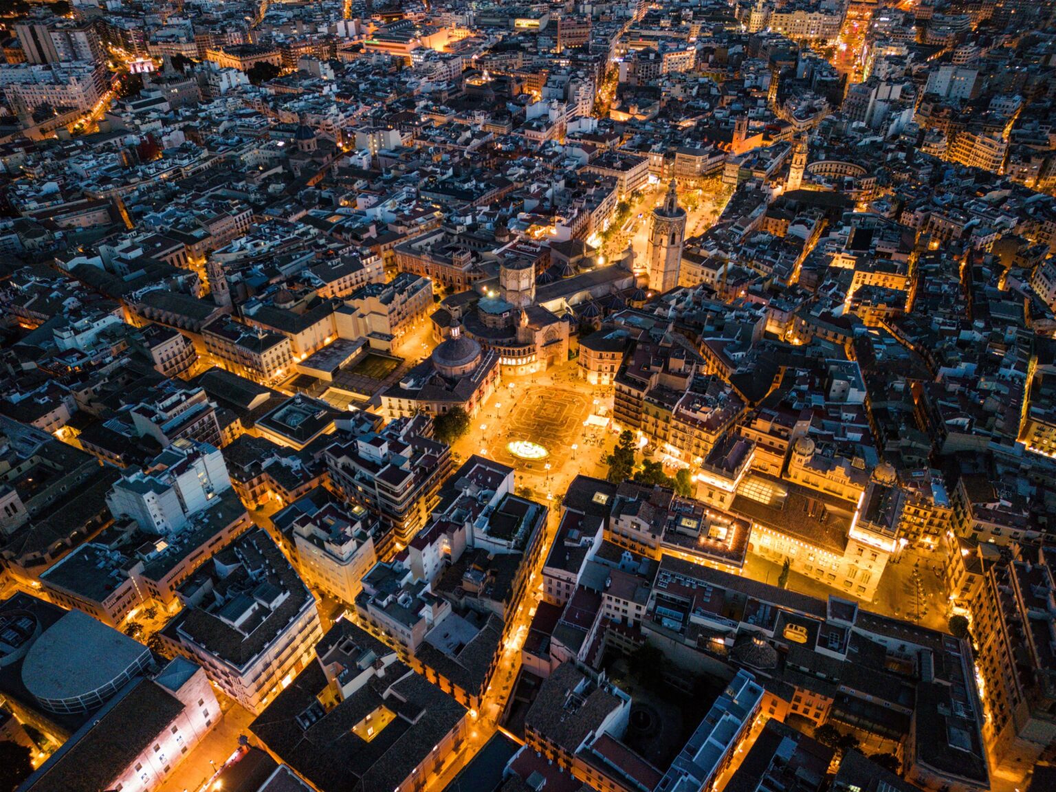 Above Valencia at night