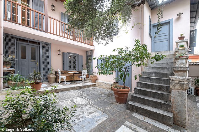 Charming: This four-bedroom historic house was built amid the ancient walls of Rizokastro