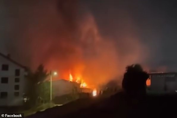 Huge flames engulf the Pulse nightclub in Kocani, North Macedonia, in the early hours of Sunday March 16, 2025