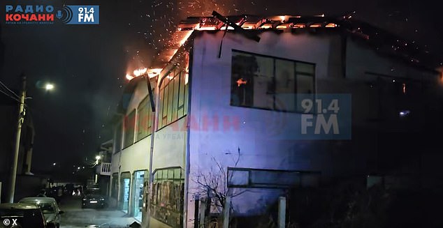 Flames surge under the roof of the Pulse nightclub in a blaze that would ultimately kill 59 people