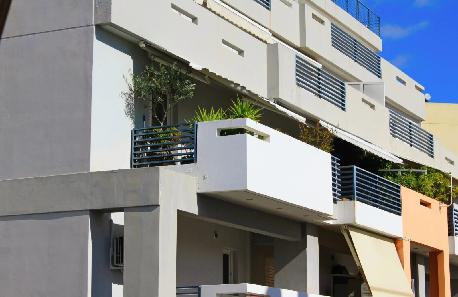 Modern apartment balconies in Athens