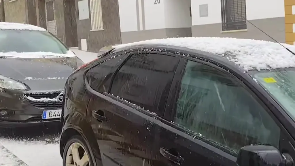 Hail in Malaga region of Spain on March 25, 2025
