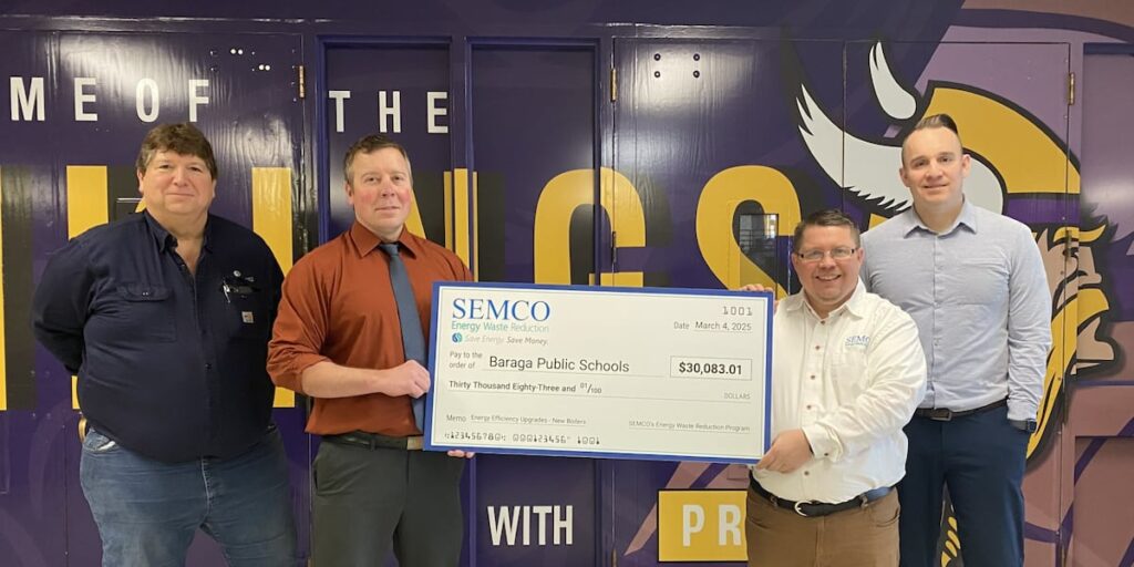 Baraga Area Schools receives $30K rebate check from SEMCO Energy Gas Company