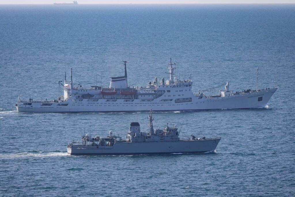 Royal Navy shadows three Russian ships through English Channel