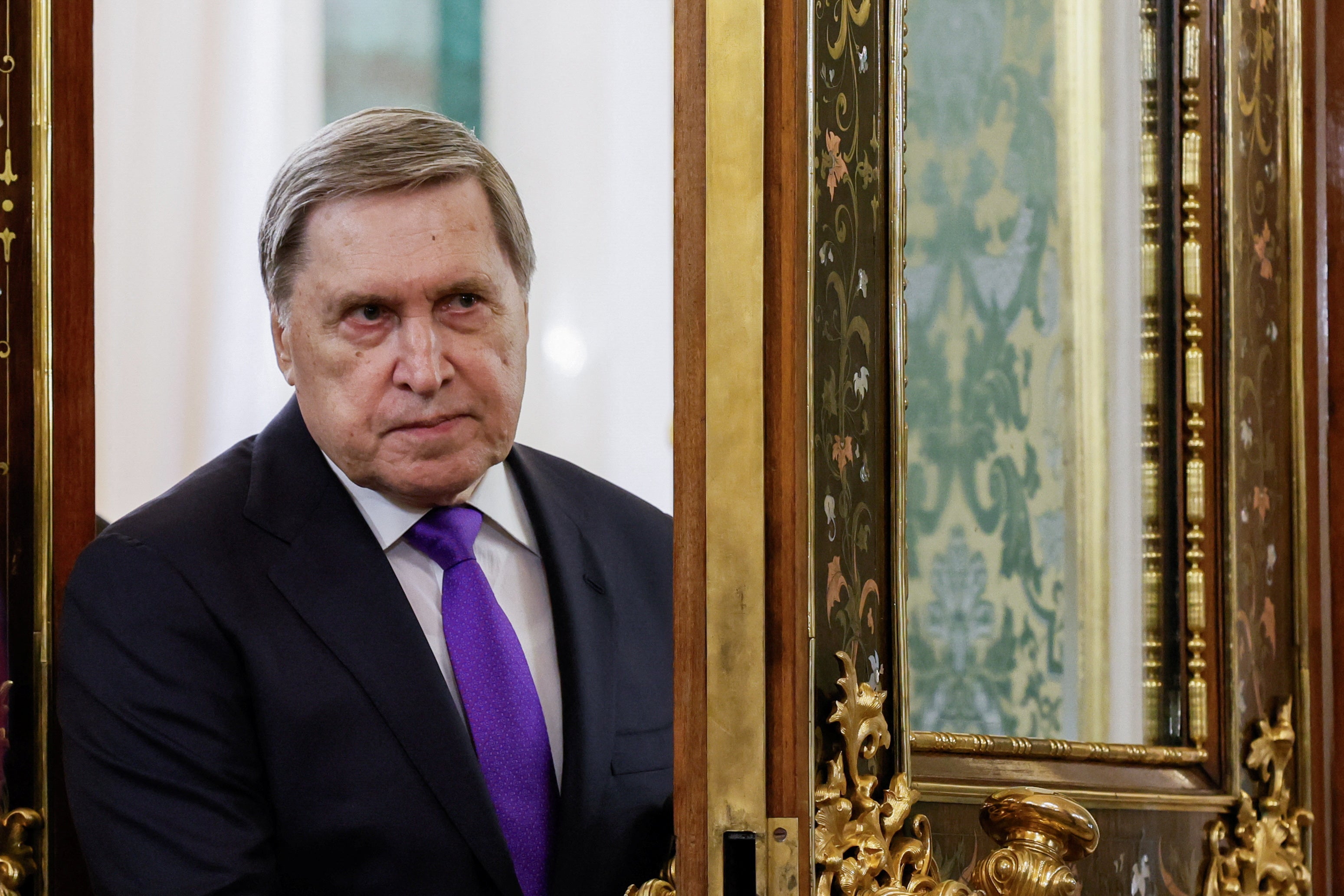 Kremlin aide Yuri Ushakov attends a meeting of Russian president Vladimir Putin and Belarusian president Alexander Lukashenko at the Kremlin
