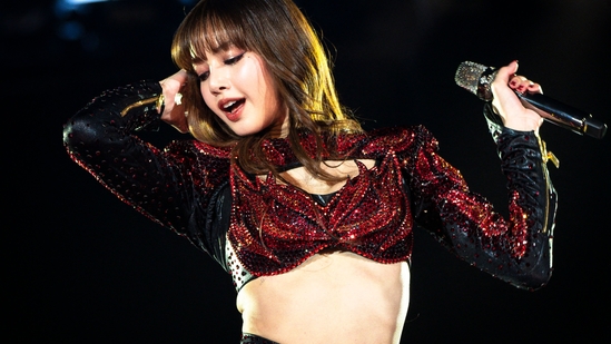Thai rapper and singer Lisa, from South Korean group Blackpink, performs during the New Year's Eve celebrations in Bangkok on December 31, 2024. (Photo by Chanakarn Laosarakham / AFP)(AFP)