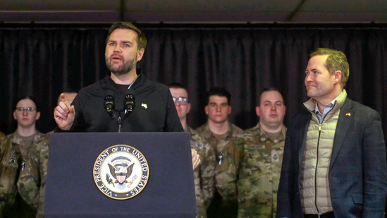 US vice president JD Vance spoke at the US military's Pituffik Space Base in Greenland(AP)
