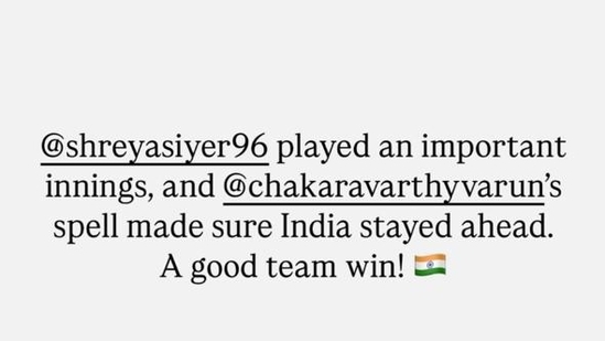 Sachin Tendulkar's social media post after India's win against New Zealand