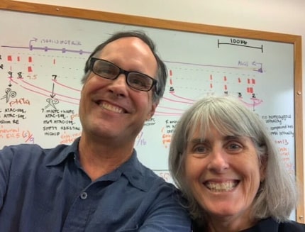 Jane Johnson of UT Southwestern Medical Center pictured with her husband.