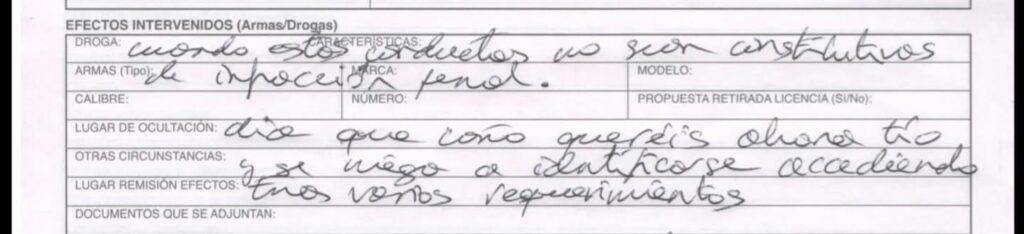 Civil Guard complaint Severe infraction.