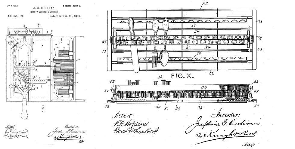 a patent drawing of the dishwasher