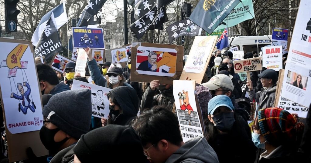 PHOTOS: Thousands rally against China’s ‘mega-embassy’ in London
