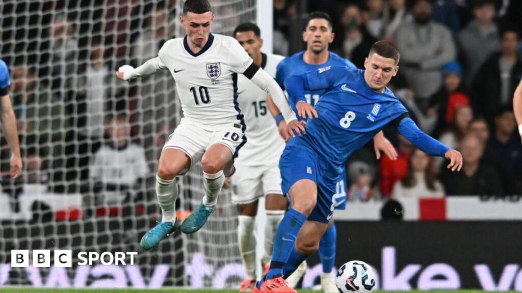 Christos Tzolis : ‘He’s creative & dynamic… he’s Greece’s biggest threat’ Phil Foden (10 England) challenges Christos Tzolis (8 Greece) during the UEFA Nations League League B, Group 2 match between England and Greece at Wembley Stadium