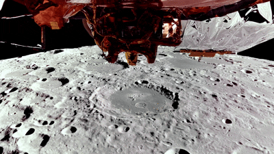 Blue Ghost's view orbiting 60 miles above the Moon's surface