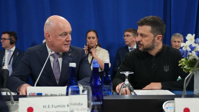 Luxon and Volodymyr Zelensky at a NATO conference in Washington DC in July 2024 (file image).