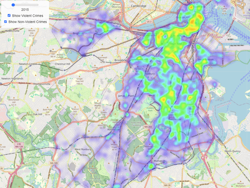 [OC] Crime maps in Boston